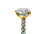 Yellow gold Heart Cut Diamond Solitaire Ring with Pavé Band and Four-Prong Setting_5