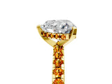 Yellow gold Heart Cut Diamond Solitaire Ring with Pavé Band and Four-Prong Setting_5