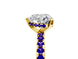 Yellow gold Heart Cut Diamond Solitaire Ring with Pavé Band and Four-Prong Setting_5