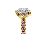 Yellow gold Heart Cut Diamond Solitaire Ring with Pavé Band and Four-Prong Setting_5