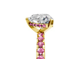 Yellow gold Heart Cut Diamond Solitaire Ring with Pavé Band and Four-Prong Setting_5