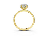 Yellow gold Heart Cut Diamond Solitaire Ring with Pavé Band and Hidden Halo_70