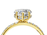 Yellow gold Heart Cut Diamond Solitaire Ring with Pavé Band and Hidden Halo_71