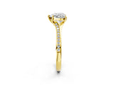 Yellow gold Heart Cut Diamond Solitaire Ring with Pavé Band and Prong Setting_18