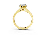 Yellow gold Heart Cut Diamond Solitaire Ring with Pavé Band and Prong Setting_19