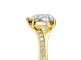 Yellow gold Heart Cut Diamond Solitaire Ring with Pavé Band and Prong Setting_21