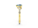 Yellow gold Heart Cut Diamond Solitaire Ring with Pavé Band and Prong Setting_2