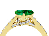 Yellow gold Heart Cut Diamond Solitaire Ring with Pavé Band and Prong Setting_4