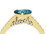 Yellow gold Heart Cut Diamond Solitaire Ring with Pavé Band and Prong Setting_4