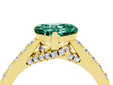 Yellow gold Heart Cut Diamond Solitaire Ring with Pavé Band and Prong Setting_4