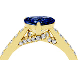 Yellow gold Heart Cut Diamond Solitaire Ring with Pavé Band and Prong Setting_4