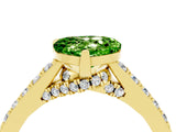 Yellow gold Heart Cut Diamond Solitaire Ring with Pavé Band and Prong Setting_4