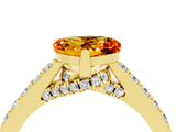 Yellow gold Heart Cut Diamond Solitaire Ring with Pavé Band and Prong Setting_4