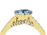 Yellow gold Heart Cut Diamond Solitaire Ring with Pavé Band and Prong Setting_4