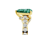 Yellow gold Heart Cut Diamond Solitaire Ring with Pavé Band and Prong Setting_5