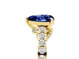 Yellow gold Heart Cut Diamond Solitaire Ring with Pavé Band and Prong Setting_5