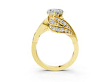 Yellow gold Heart Cut Diamond Solitaire Ring with Prong Setting and Twisted Pavé Band_6