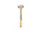 Yellow gold Heart Cut Diamond Solitaire Ring with Round  Pavé Band and Four-Prong Setting_39