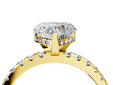 Yellow gold Heart Cut Diamond Solitaire Ring with Round  Pavé Band and Four-Prong Setting_41
