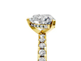 Yellow gold Heart Cut Diamond Solitaire Ring with Round  Pavé Band and Four-Prong Setting_42