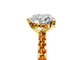 Yellow gold Heart Cut Diamond Solitaire Ring with Round with Citrine side stone Pavé Band and Four-Prong Setting_41