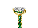 Yellow gold Heart Cut Diamond Solitaire Ring with Round with Emerald side stone Pavé Band and Four-Prong Setting_41