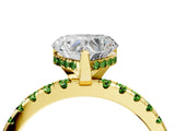 Yellow gold Heart Cut Diamond Solitaire Ring with Round with Peridot side stone Pavé Band and Four-Prong Setting_40