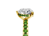 Yellow gold Heart Cut Diamond Solitaire Ring with Round with Peridot side stone Pavé Band and Four-Prong Setting_41