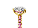 Yellow gold Heart Cut Diamond Solitaire Ring with Round with Pink Sapphire side stone Pavé Band and Four-Prong Setting_41