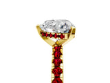 Yellow gold Heart Cut Diamond Solitaire Ring with Round with Ruby side stone Pavé Band and Four-Prong Setting_41