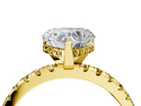 Yellow gold Heart Cut Diamond Solitaire Ring with Round with Yellow Sapphire side stone Pavé Band and Four-Prong Setting_40