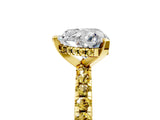 Yellow gold Heart Cut Diamond Solitaire Ring with Round with Yellow Sapphire side stone Pavé Band and Four-Prong Setting_41