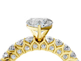 Yellow gold Heart Cut Diamond Solitaire Ring with Shared Prong Pavé Band and Four-Prong Setting_88