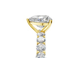 Yellow gold Heart Cut Diamond Solitaire Ring with Shared Prong Pavé Band and Four-Prong Setting_89