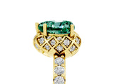 Yellow gold Heart Cut Diamond Solitaire Ring with Shared Prong Pavé Band_5