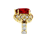 Yellow gold Heart Cut Diamond Solitaire Ring with Shared Prong Pavé Band_5