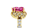 Yellow gold Heart Cut Diamond Solitaire Ring with Shared Prong Pavé Band_5