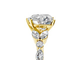 Yellow gold Heart Cut Diamond Solitaire Ring with Side Stones and Four-Prong Setting_48