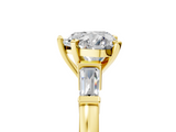 Yellow gold Heart Cut Diamond Solitaire Ring with Tapered Baguette Accents and Four-Prong Setting_80