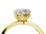 Yellow gold Heart Cut Diamond Solitaire Ring with Thin Band and Prong Setting_16
