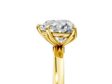 Yellow gold Heart Cut Diamond Solitaire Ring with Thin Band and Prong Setting_17