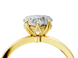 Yellow gold Heart Cut Diamond Solitaire Ring with Thin Band and Prong Setting_28