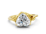 Yellow gold Heart Cut Diamond Solitaire Ring with Twist Band and Four-Prong Setting_57