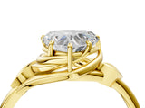 Yellow gold Heart Cut Diamond Solitaire Ring with Twist Band and Four-Prong Setting_61