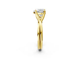 Yellow gold Heart Cut Diamond Solitaire Twist Band Prong Setting Ring_68