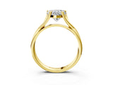Yellow gold Heart Cut Diamond Solitaire Twist Band Prong Setting Ring_69