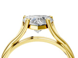 Yellow gold Heart Cut Diamond Solitaire Twist Band Prong Setting Ring_70
