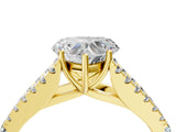 Yellow gold Heart Cut Diamond Split Shank Pavé Engagement Ring with Four-Prong Setting_110