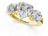 Yellow gold Heart Cut Diamond Three-Stone Ring with Prong Setting and Classic Band_158