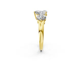 Yellow gold Heart Cut Diamond Three-Stone Ring with Prong Setting and Classic Band_159